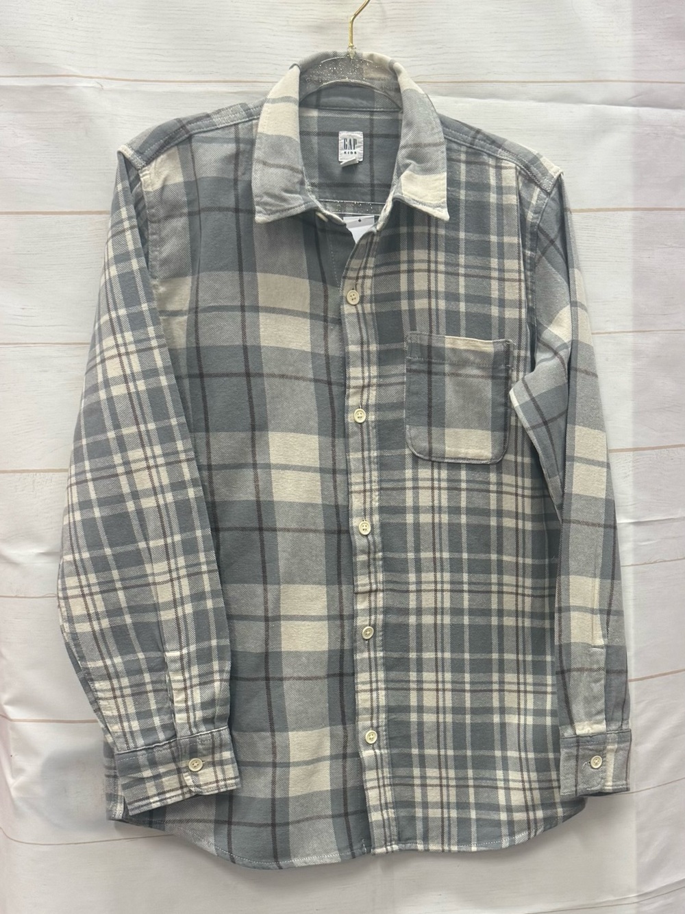Gap Soft Flannel Plaid button-front shirt Size XXL (14-16)